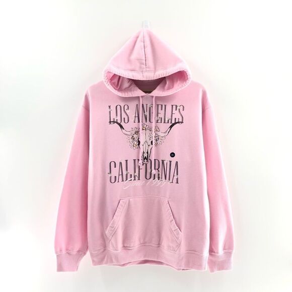 Hollister Pink Hoodie Bull‎ head Print S and XS - Picture 1 of 9